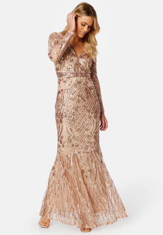 Long Sleeve Sequin Maxi Dress