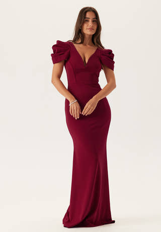 Pleated Sleeve Maxi Dress