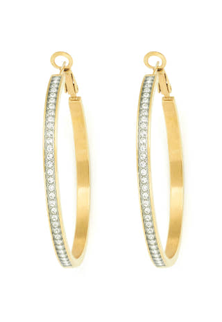 Front Crystal Pave Hoops