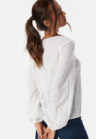 Broderie Anglaise V-Neck Blouse