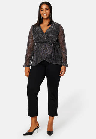 Perley sparkling wrap top
