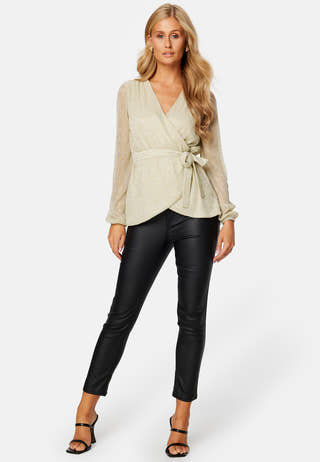 Perley sparkling wrap top