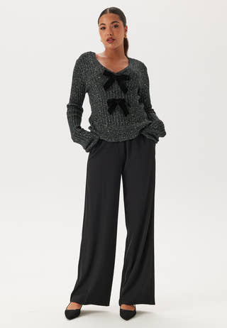 Sparkling Knitted Bow Sweater