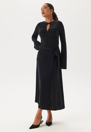 Sparkling Wrap Midi Skirt
