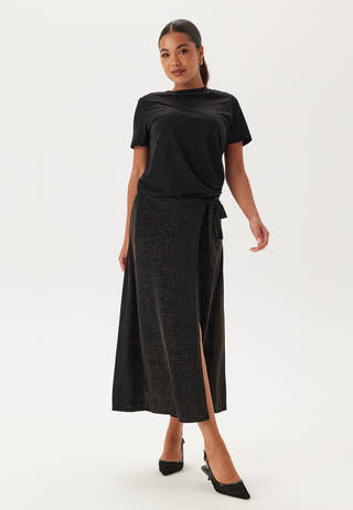 Sparkling Wrap Midi Skirt