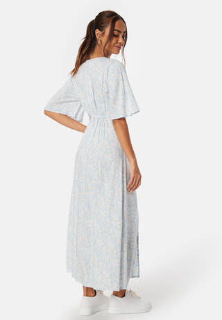 V-neck Slit Viscose Dress