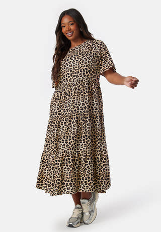 Butterfly Sleeve Viscose Midi Dress