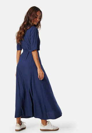 Viscose Belted Shirt Dress