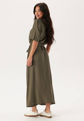Viscose Belted Shirt Dress