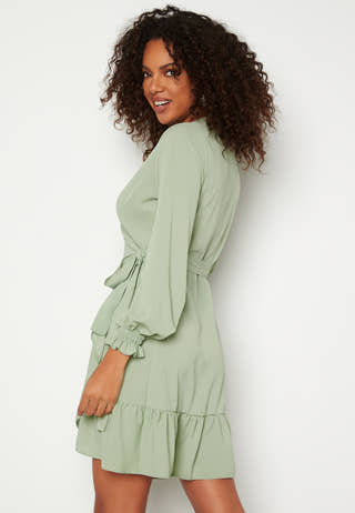 Frilly Wrap Mini Dress