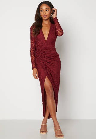 Lace Long Sleeve Rouch Dress