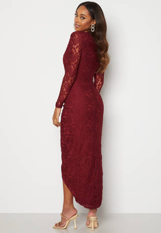 Lace Long Sleeve Rouch Dress