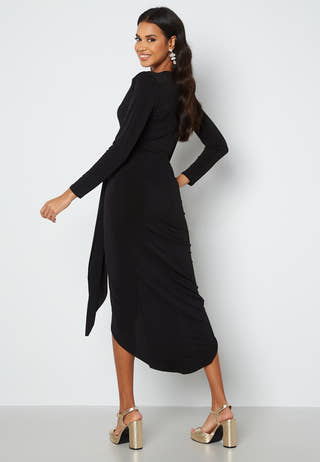 Long Sleeve Wrap Maxi Dress
