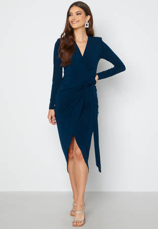 Long Sleeve Wrap Maxi Dress