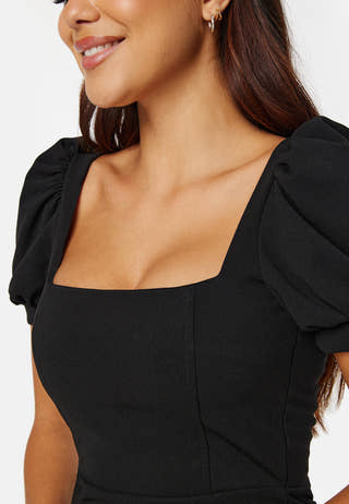 Puff Sleeve Maxi Dress With Split