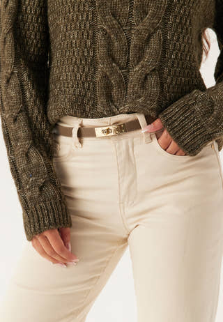 Leather Belt With Turn Lock