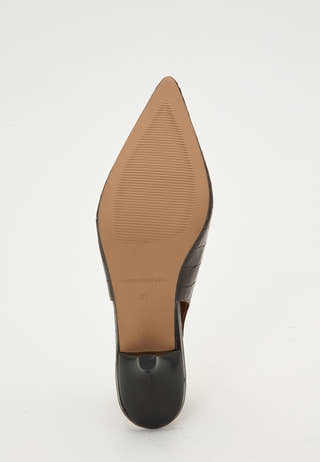 Croco Leather Slingback