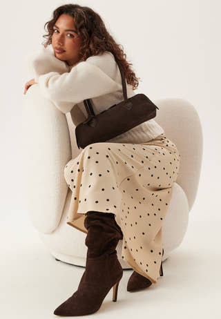 Suede Baguette Bag