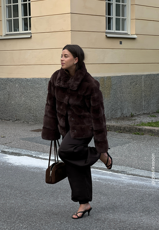 Faux fur High Collar Coat
