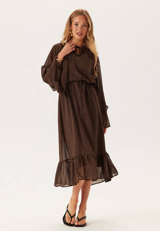 Objgina L/S RE V-NECK MIDI DRE