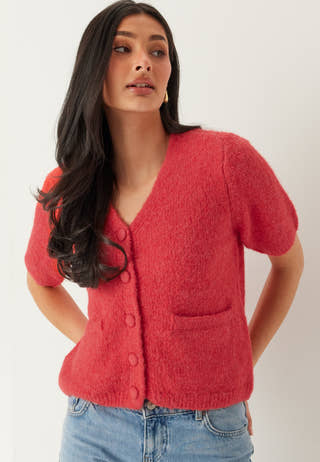 Objsaggia Re Ss V-neck Knit Cardigan
