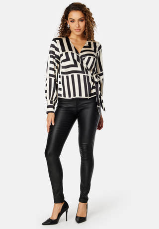 Sateen AOP L/S Wrap Top
