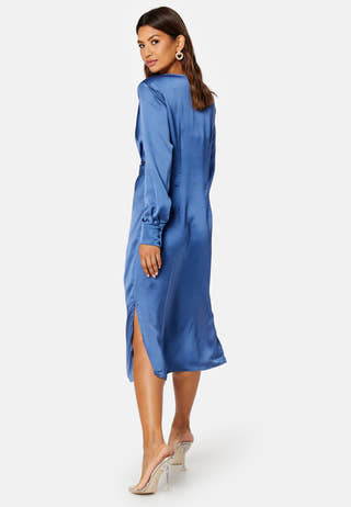 Sateen L/S Knot Dress