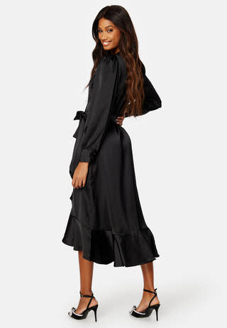 Objsateen Wrap Dress