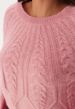 Viamada O-neck L/S CABLE KNIT