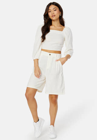 Caro HW Wide Linen Blend Shorts