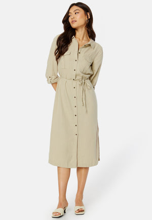 Caro LS Linen Blend Shirt Dress
