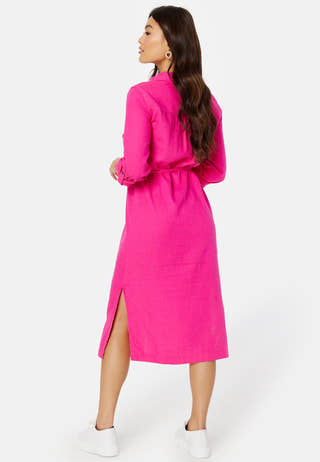 Caro LS Linen Blend Shirt Dress
