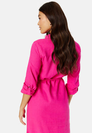 Caro LS Linen Blend Shirt Dress