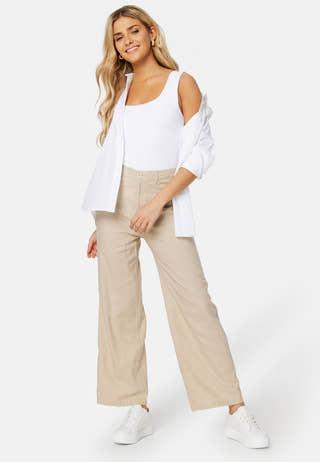 Hope-Caro HW Wide Linen Blend Pant