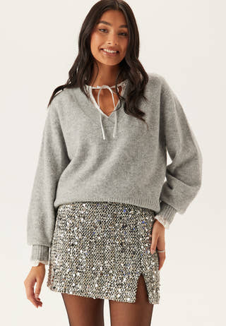 Onlglamour Mw Boucle Sequin Skirt