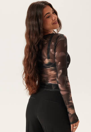 Onlkaya Life Ls Ruching Mesh T