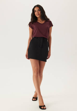 Onlsilvery S/S V Neck Lurex Top