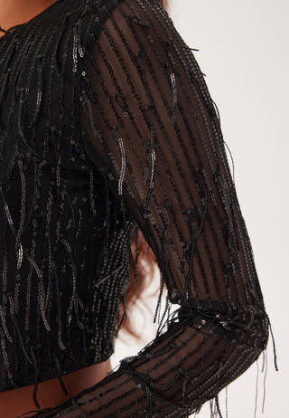 Onlspacy Ls Cropped Sequins To