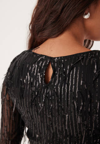 Onlspacy Ls Cropped Sequins To