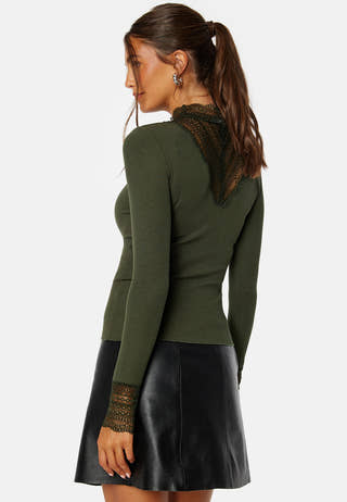 Onltilde L/S High Neck Lace Top JRS