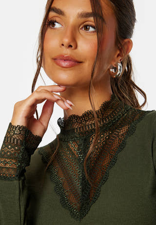 Onltilde L/S High Neck Lace Top JRS