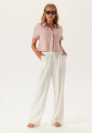 Onlcaro S/S LINEN BL BOXY SHIR