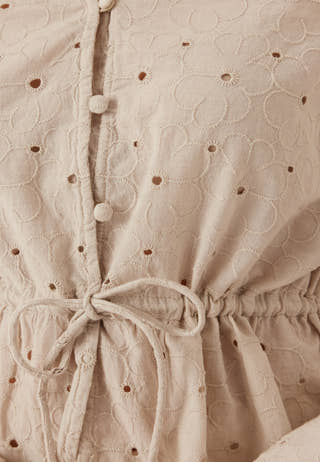 Pcarmorine Ls Embroderi Top
