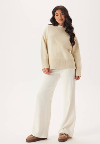 Pcava Ls O-neck Slit Knit