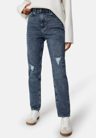 Pcbella High Waist Tap Dest Ank Jeans