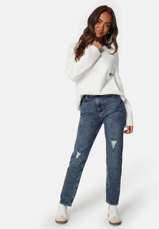 Pcbella High Waist Tap Dest Ank Jeans