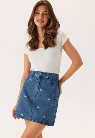 Pcfreia Hw Short Denim Skirt