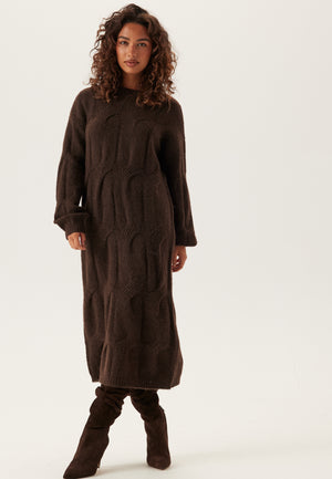 Pcjenna Ls Cable Knit Midi Dre