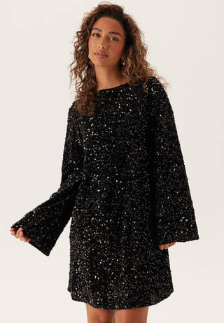 Pckam Ls Deep Back Bow Dress
