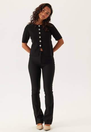 Pcmarie Ss O-neck Split Knit